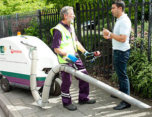 Veolia Haringey street cleansing crew talking to the public