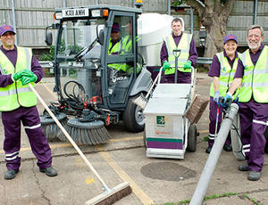 Veolia Haringey street cleaning crew and equipment