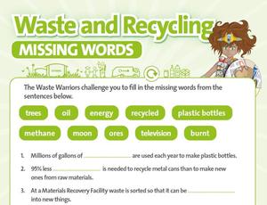 Nottinghamshire Recycles Waste Warriors - Missing Words