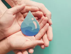 Water in hands