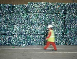 Difficult to recycle items with engineers walking in front