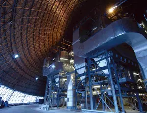 inside of a large building 