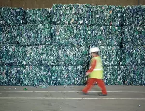 plastic bales stacked