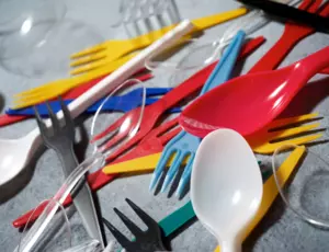 Disposable cutlery and disposable drinking cups