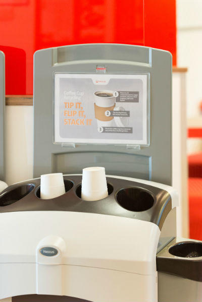 Coffee cup recycling | Custom designed bin for your office | Veolia UK