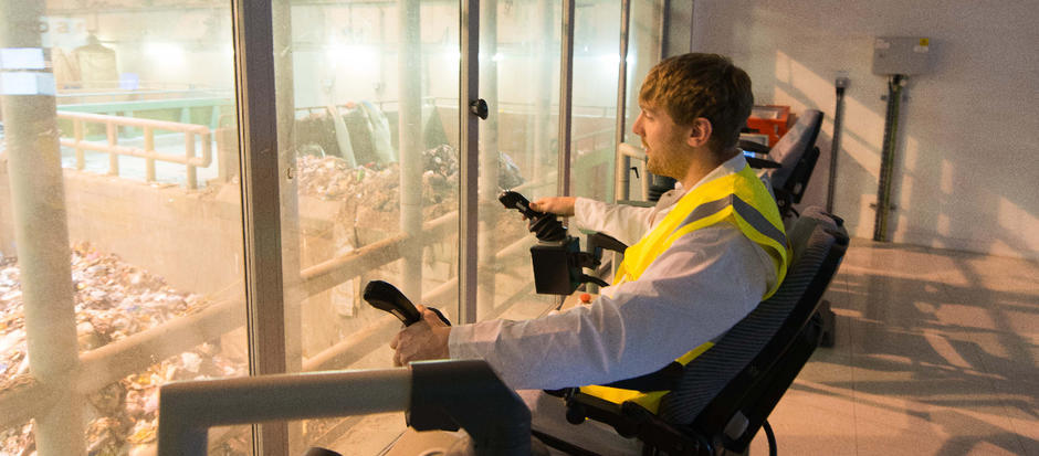 man operating machinery