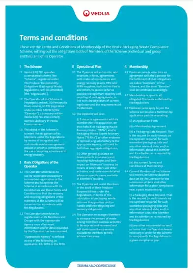 terms and conditions document 