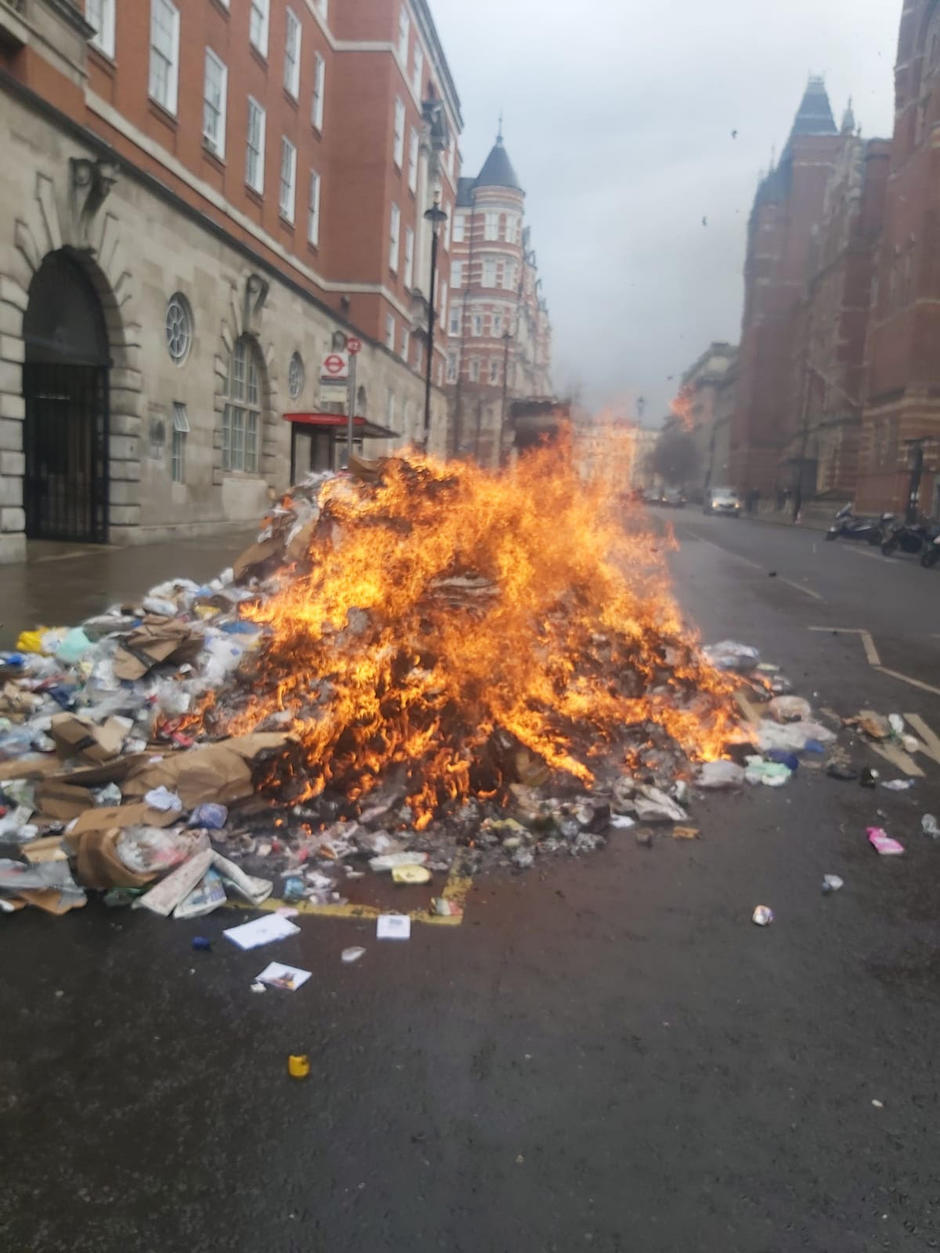 fire in street