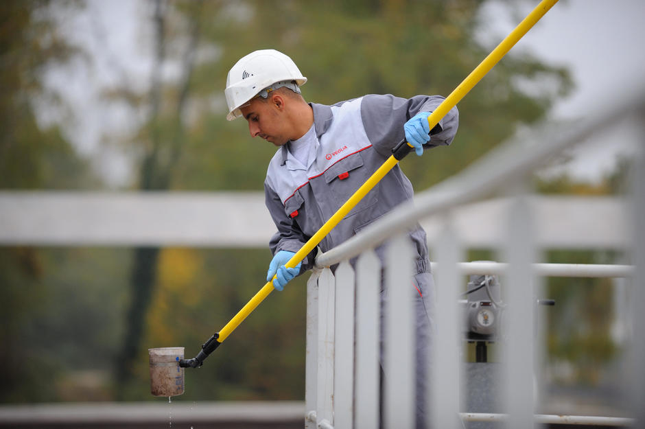 veolia staff testing water