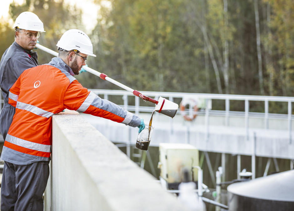 veolia staff testing water