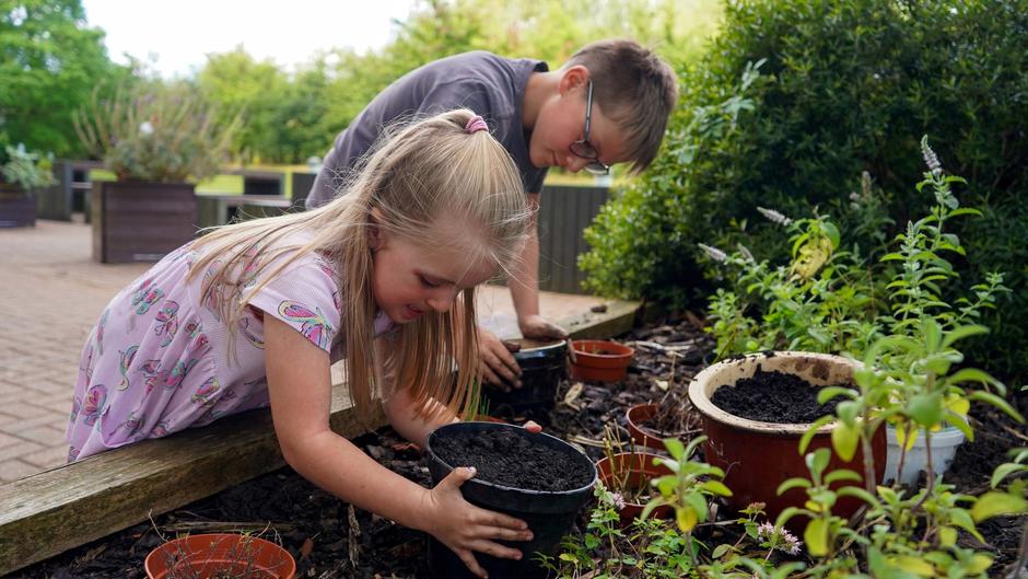 Children gardening with pro-grow