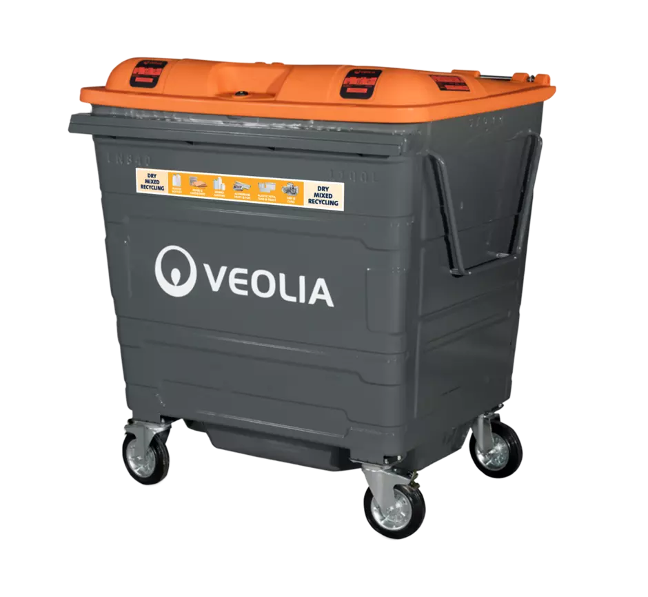 Veolia Dry Mixed Recycling 1100L Bin