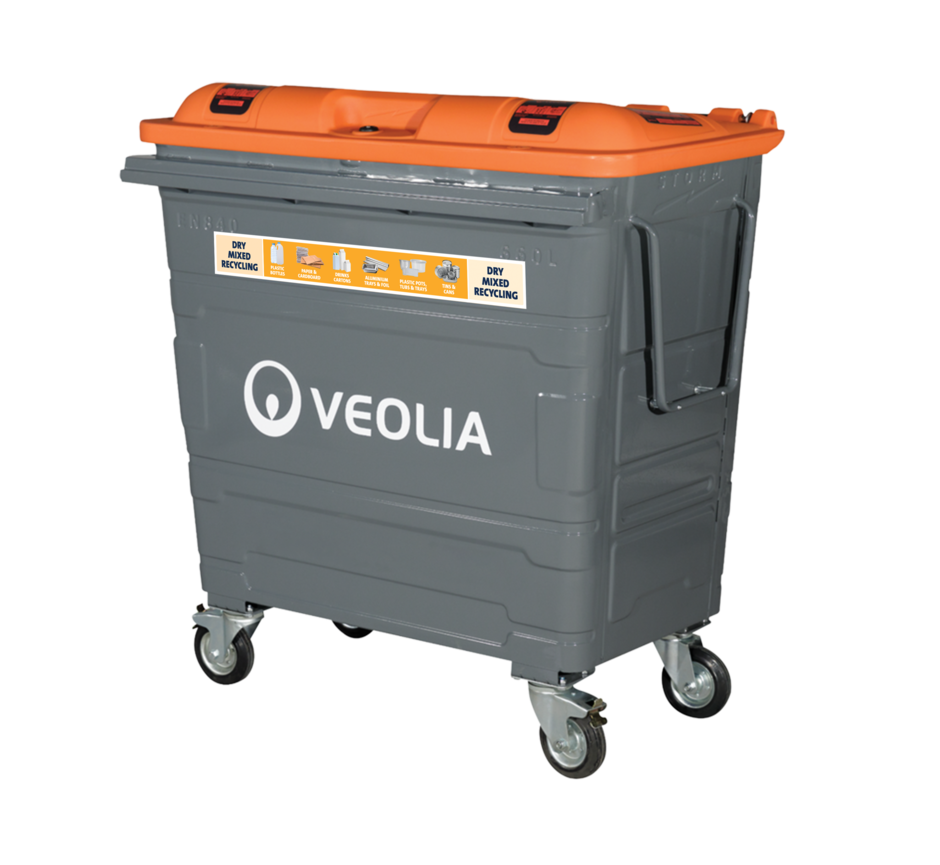 Veolia Dry Mixed Recycling 660L Bin
