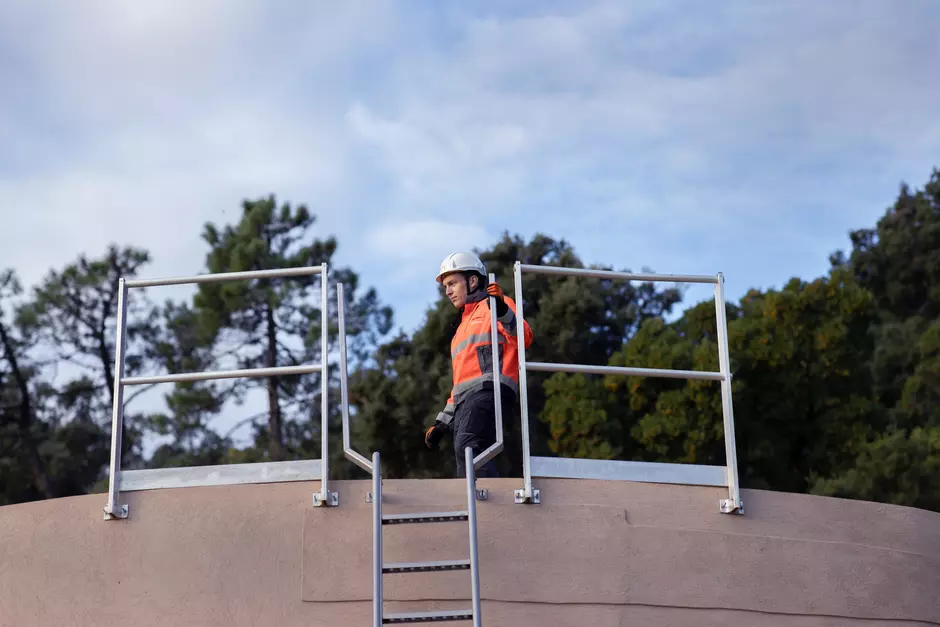 veolia worker in hi vis at water plant