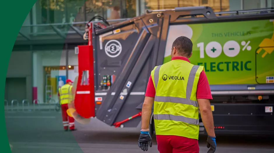Veolia bin worker, waste management 