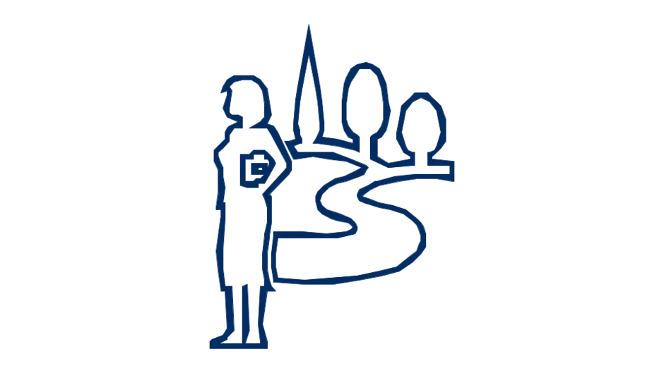 Water governance icon in navy