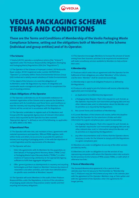 Packaging and compliance terms and conditions graphic 