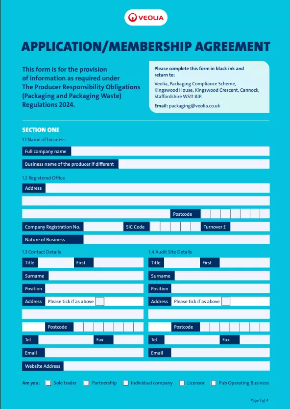 Graphic of packaging & compliance application agreement 