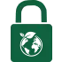 Icon with a padlock with the world inside