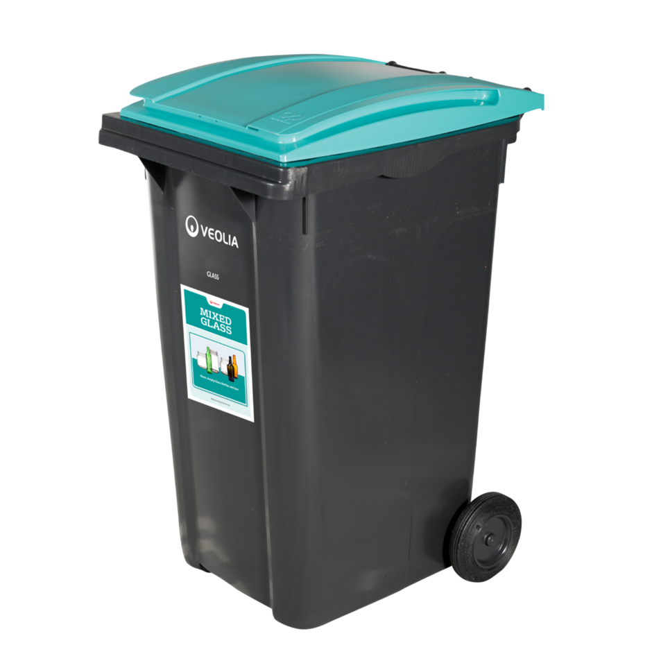 Veolia UK _ 240 Litre Glass Wheelie Bin