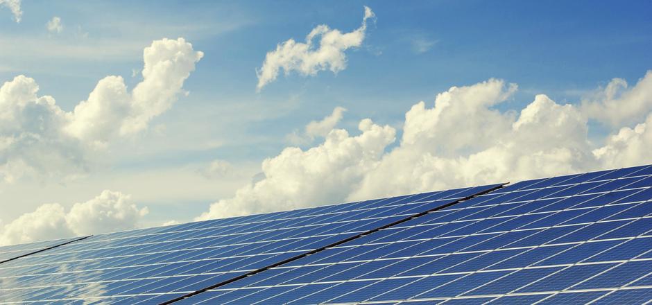 solar panels and sky