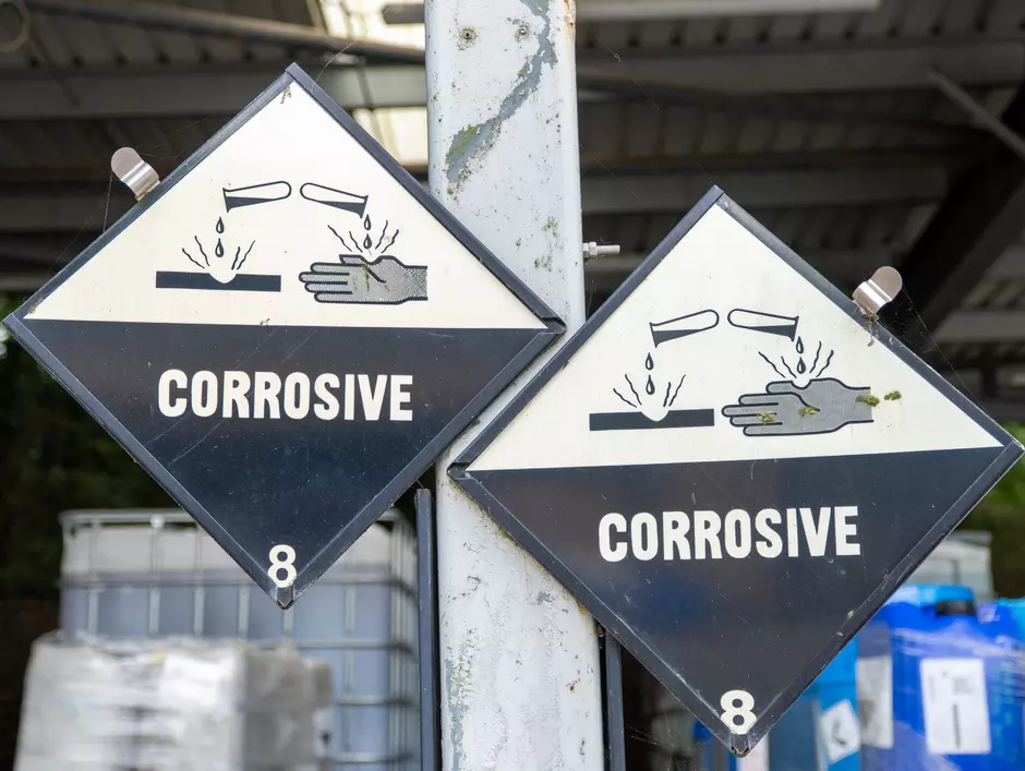 Corrosive Hazardous Waste Symbols 