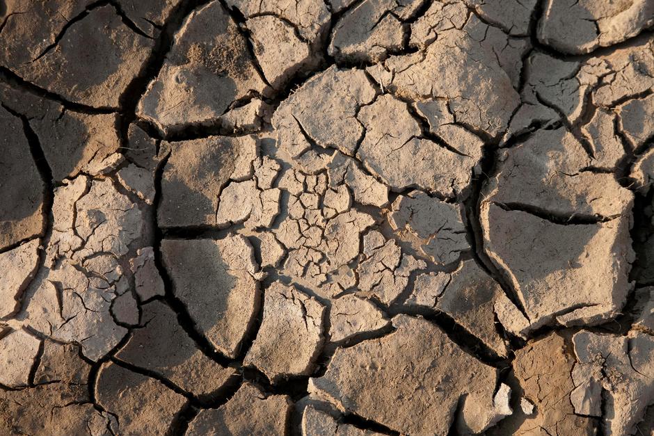 dry surface experiencing water drought