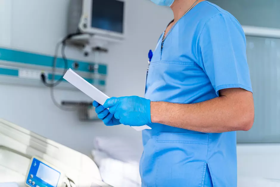 Medical worker working in a hospital