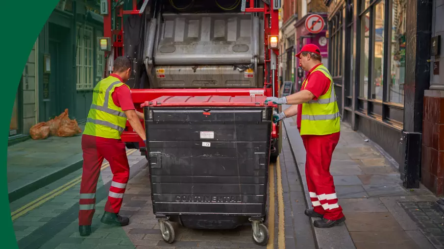 Veolia workers collecting waste
