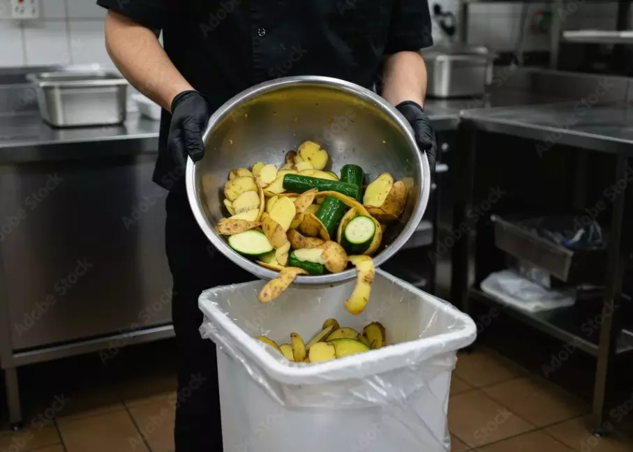 AdobeStock image of food waste in kitchen