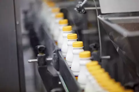 Plastic bottles in production