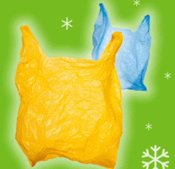 Plastic bags festive background